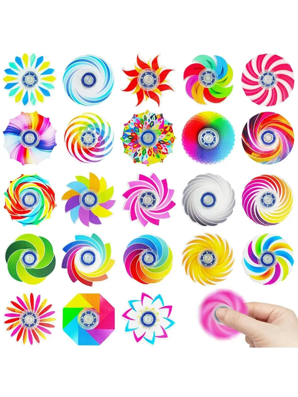 100 SZT. Mini Fidget Spinery Zabawki Sensoryczne Antystresowe na Stres i Lęk dla Osób z ADHD, Prezenty Urodzinowe, Upominki na Przyjęcia, Nagrody do Klasy, Artykuły — 2
