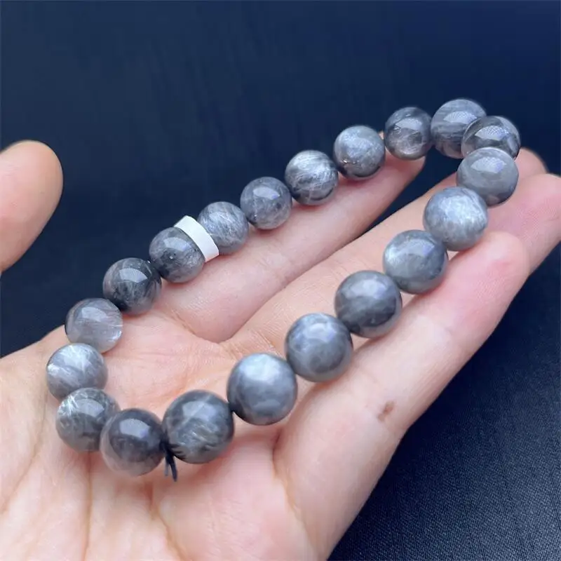 

9MM Natural Starlight Skeletal Quartz Bead Bracelet Women Fashion Round Stone Elegant Healing Strand Bangles Wristband Gift 1PCS