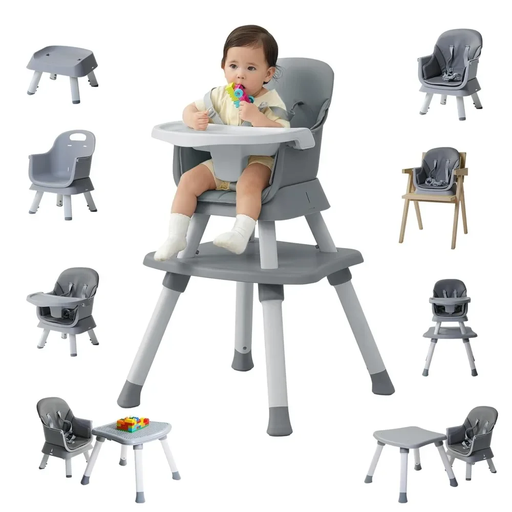 8 in 1 HighChairs for Babies and Toddlers,Convertible High Chair for Baby,Dining Booster Seat, Building Block Table