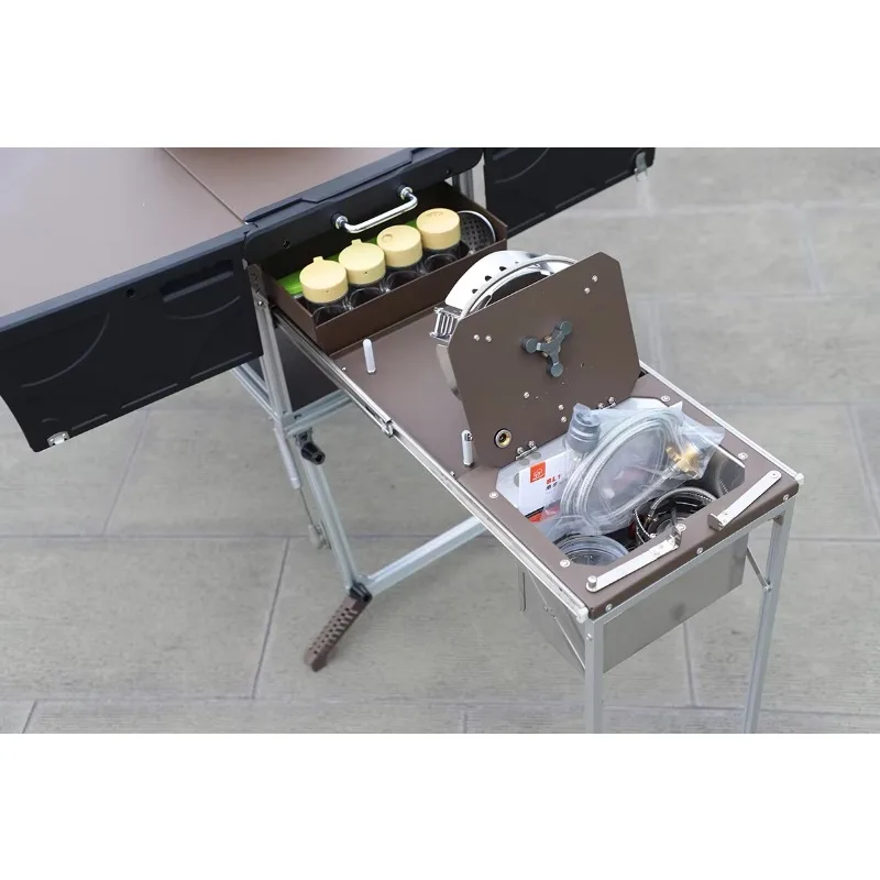 Bulin C650 Aluminum Foldable Camp Kitchen, Portable Mobile Cooking Station for RV & Outdoor Camping with Stove