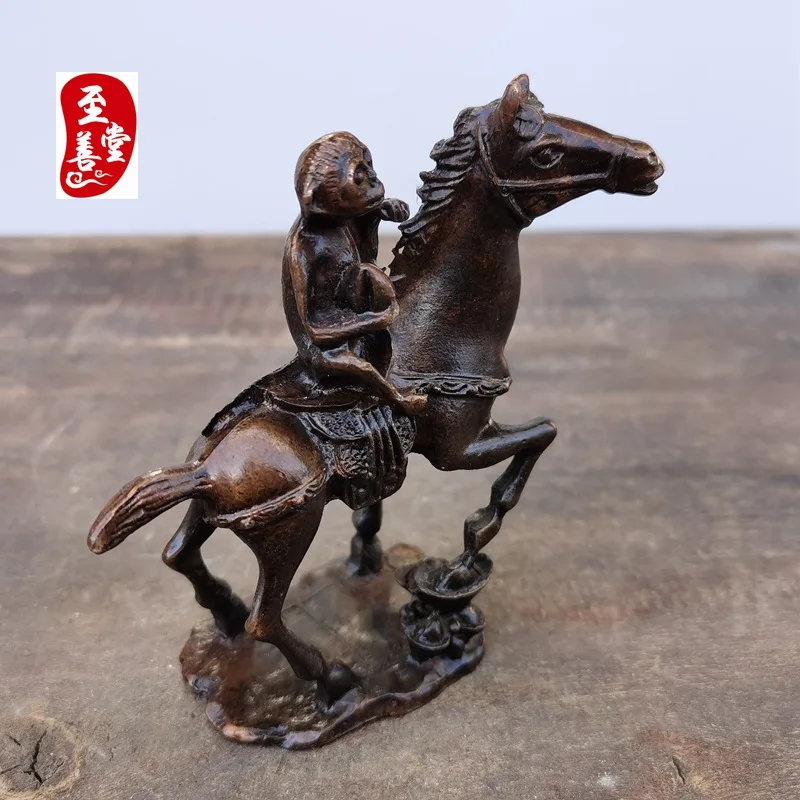 Antique collectible with aged patina, alloy copper living room decorative ornament, 