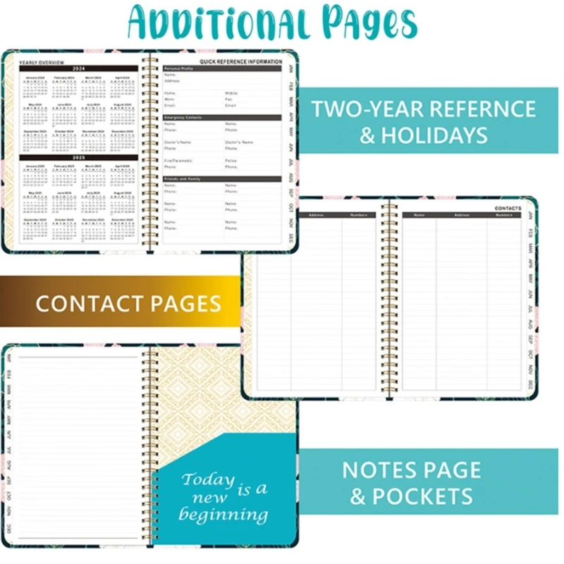 2025 Weekly Planner, Weekly Monthly Academic Planner Notebook with Monthly Label, Jan 2025-Dec 2025, for Student Teacher