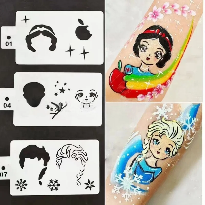 New Face Painting Stencils Templates Professional Body Art Unicorn Deer Girl Plastic Makeup Tools 14*7.5cm