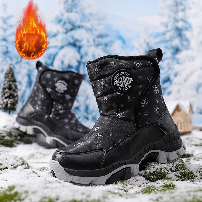 Winter Warm Shoes Outdoor waterproof Anti slip Snow Boots Children Winter High cut Cold resistant Boots Youth Fashion Sneaker