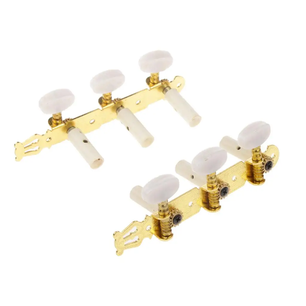 

Gold Engraved Round Knobs Tuning Pegs Machine Heads for Classic Guitar
