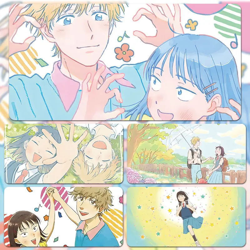 

Skip and Loafer Large Mouse Pad Cute Pastel Anime Couple School Life Anti-Slip Stitched Edge Gaming Office Desk Mat