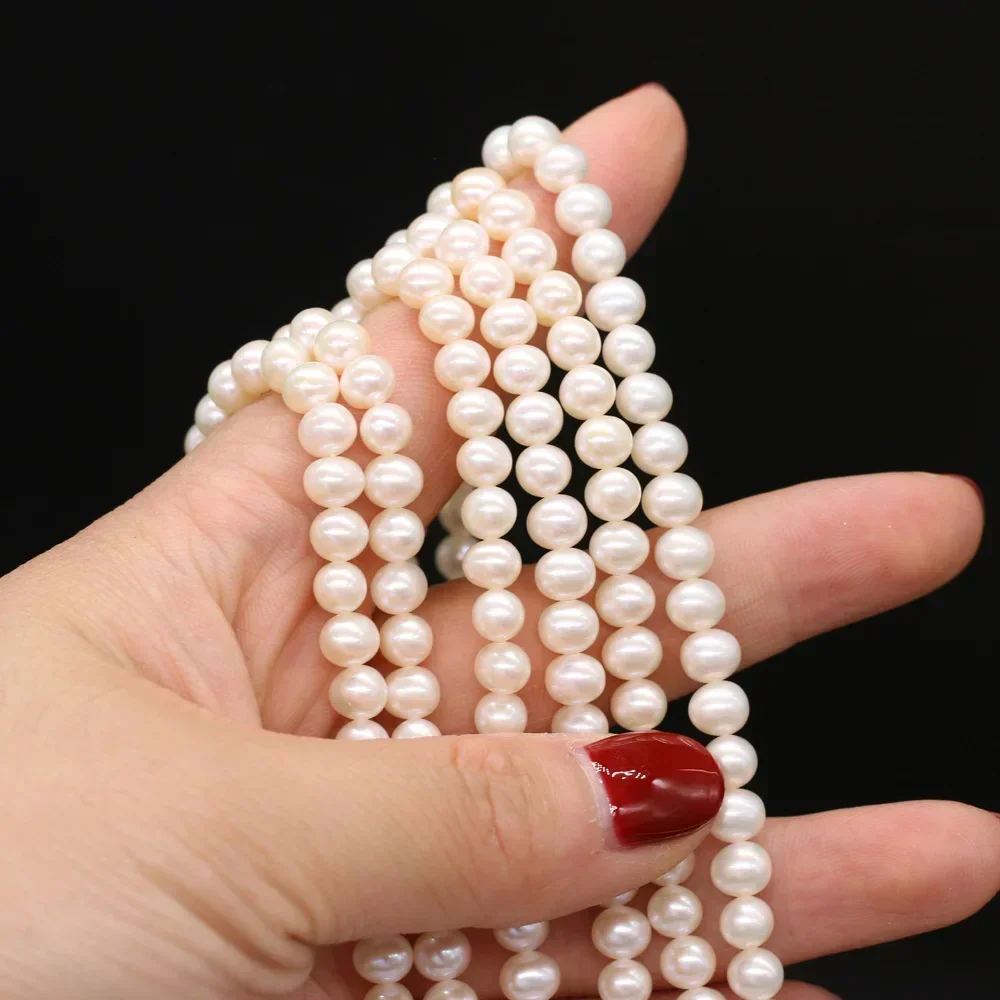 5mm AAA+ Natural Freshwater Non nuclear Pearl Beads Round Loose Beaded For Jewelry Making DIY Bracelet Necklace Accessories