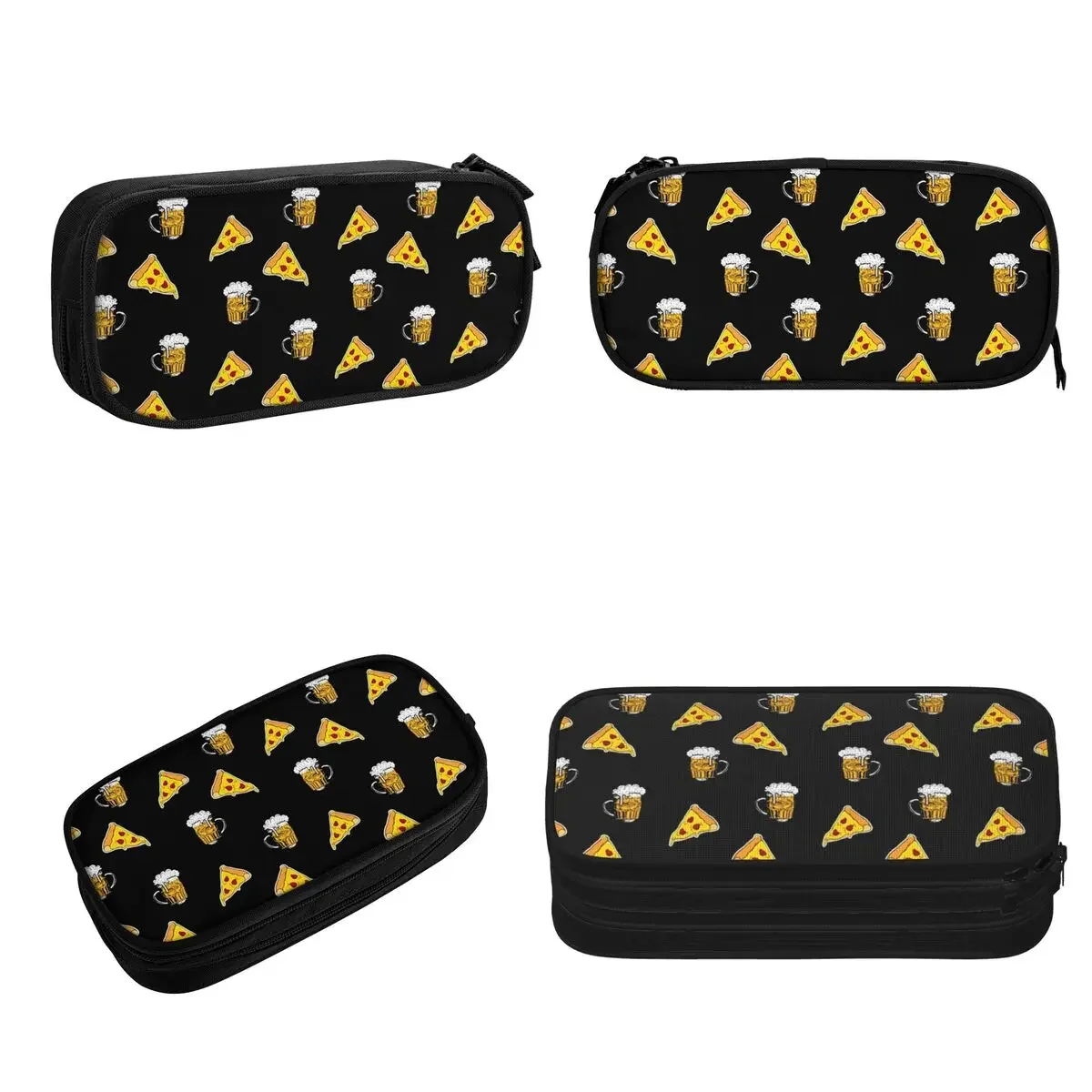 Pizza,food,drink,beer Pattern Pencil Cases Big Capacity Pen Bags Pen Box Pencil Pouch For Boys Girls Stationery School Office