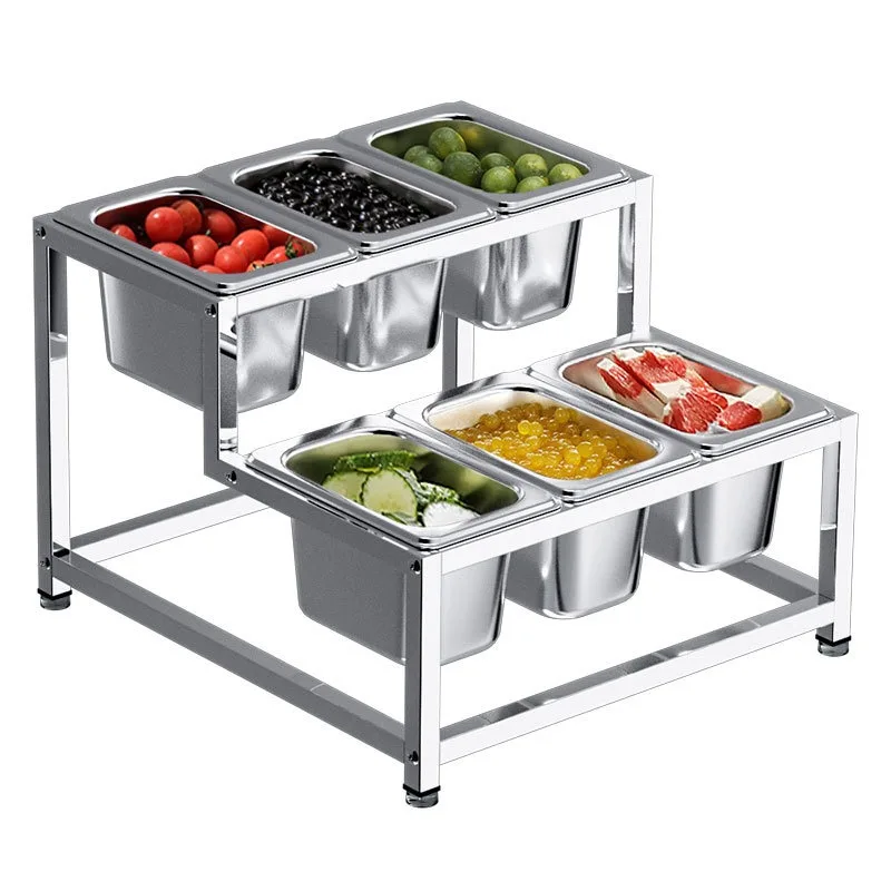 1/9 high and low basin shelf milk tea shop jam box fruit powder grid seasoning