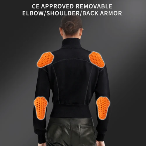 Imagen 2 del producto WOSAWE, chaqueta de invierno para motocicleta, abrigo de armadura para montar en Moto para mujer con almohadillas protectoras certificadas CE, ropa informal para montar en Moto