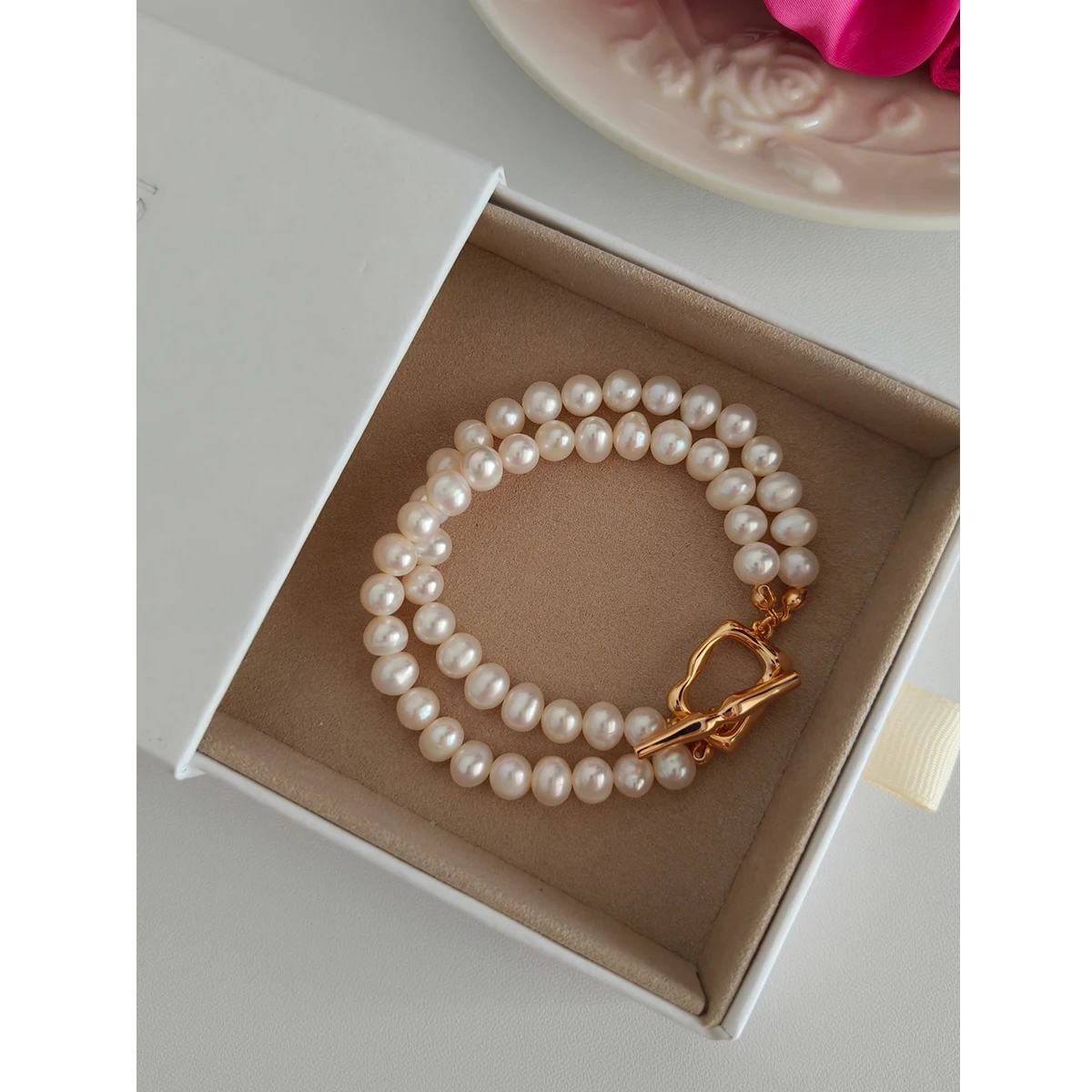 Full Body S925 Sterling Silver | Natural Freshwater Pearl Bracelet | Chain Length Approximately 17-18cm 100615