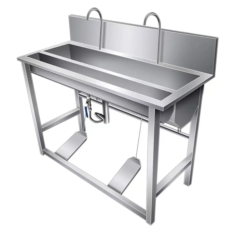 

Stainless steel, foot-operated sterilization, sink food