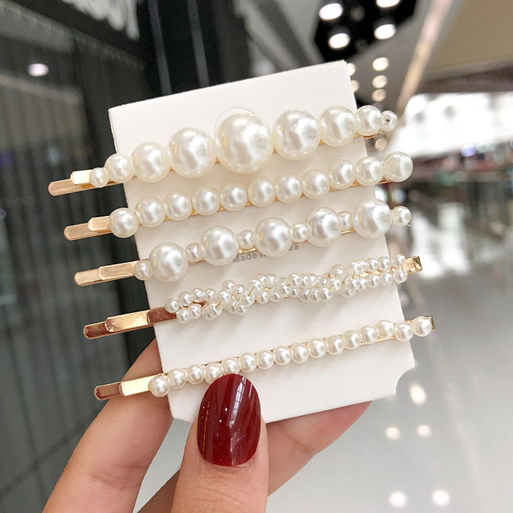 

10 Pcs Cute Pearl Hair Clip Set Barrettes Accessories Side Pin Decorative Clips