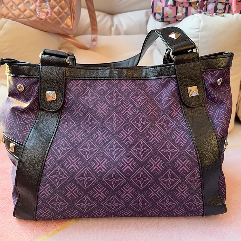 Kawaii مرحبا كيتي سانريو الإبط حقيبة أنيمي الشكل الأرجواني Y2K فتاة حقائب حقيبة يد للسفر سعة كبيرة تخزين امرأة هدية عيد ميلاد