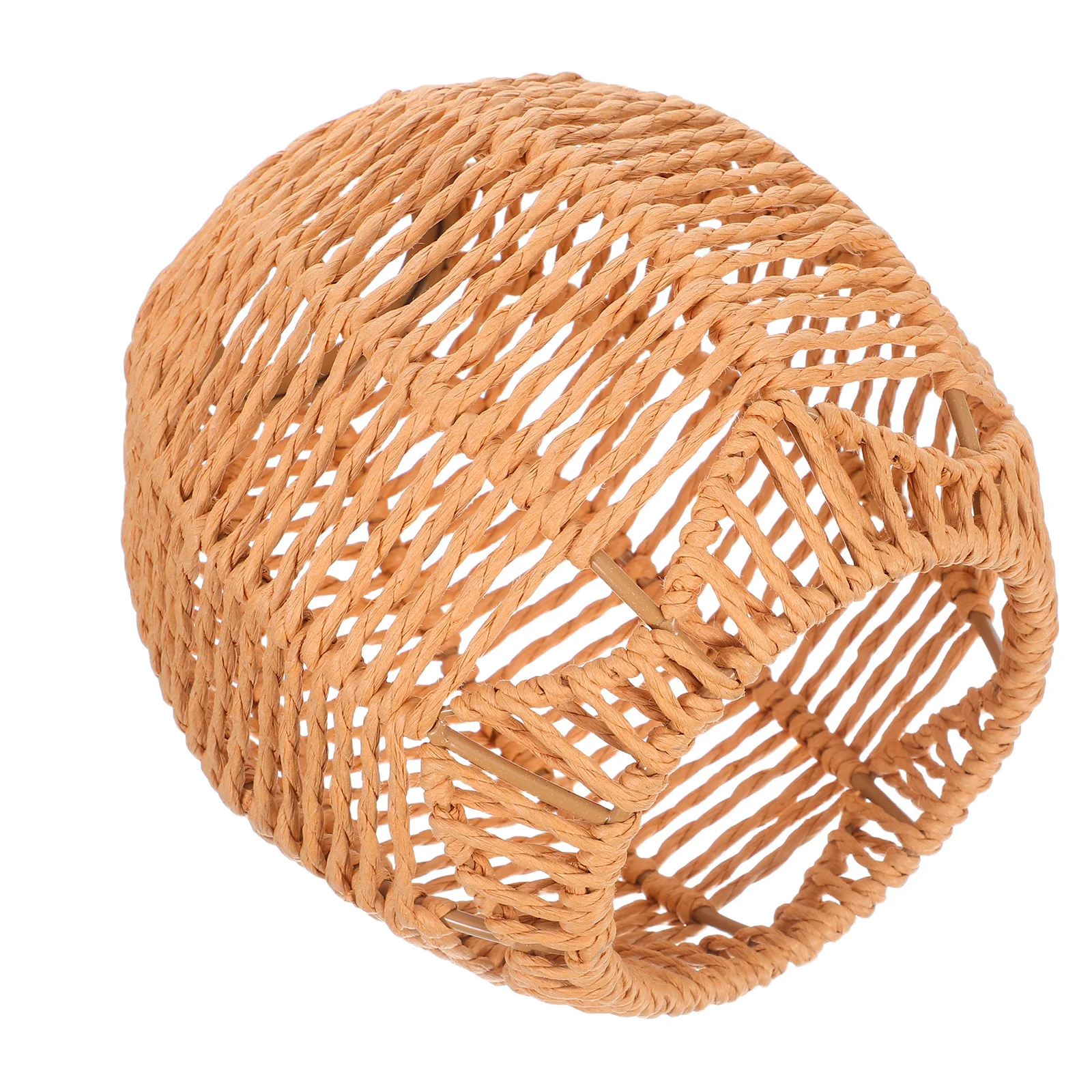 

Woven Paper Rope Lamp Shade 42mm Diameter Hole Nordic Rattan Pendant Ceiling Fan Bulb Cover Hanging Light Fixture for Living