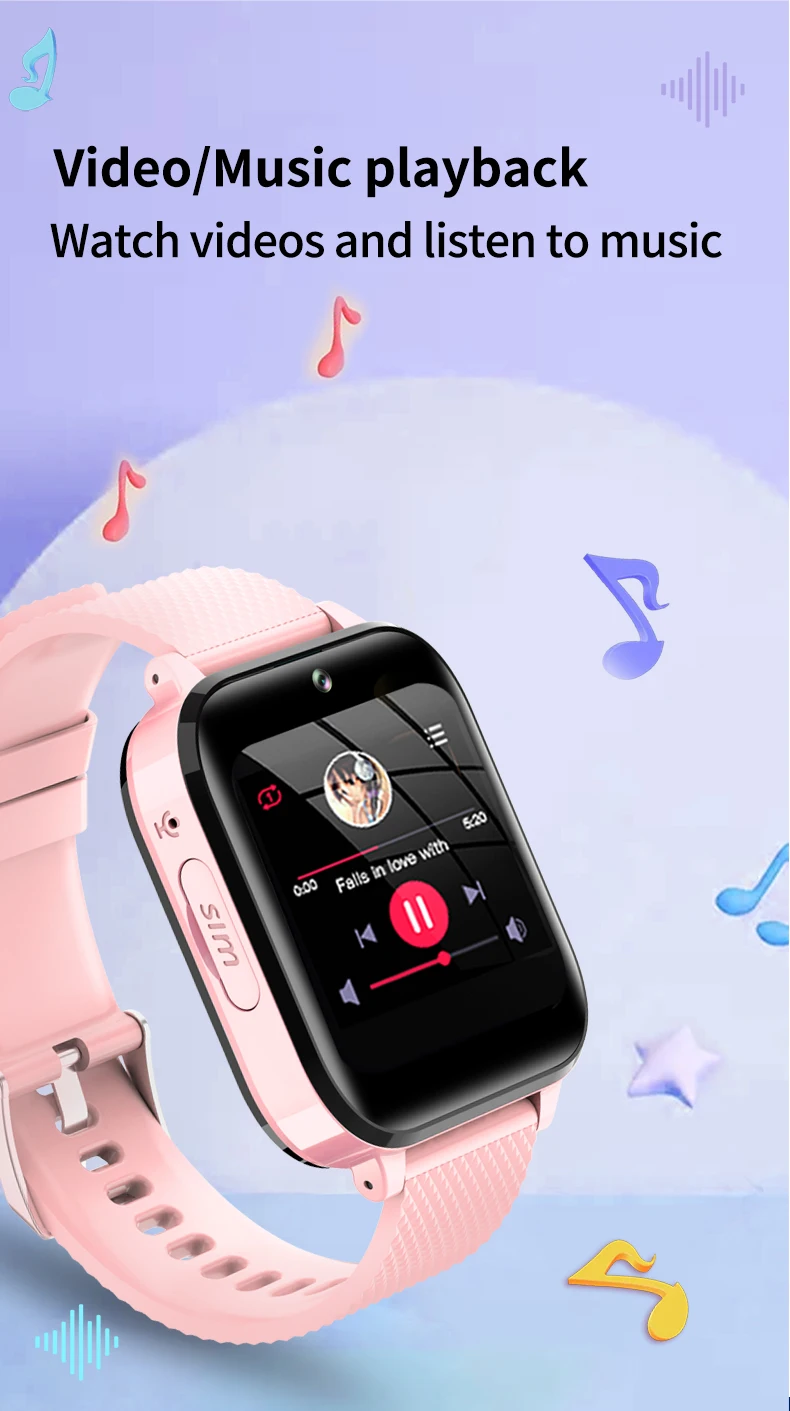 4G Kids Smart Watch GPS APP Download Face Unlock Video Call 1G RAM+8G ROM 1.7inch Screen Baby Child Flashlight Phone Clock