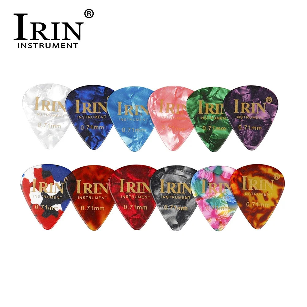IRIN100-Pcs Celluloid Guitar Plectrum Assortment – 0.71mm Colorful Picks for Acoustic Electric, Bass Ukulele Guitar Picks