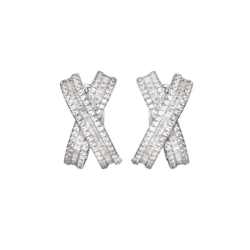 Attraverso 14 orecchini a bottone con diamanti da laboratorio in oro orecchini da sposa di fidanzamento in vero argento sterling 925 per gioielli da