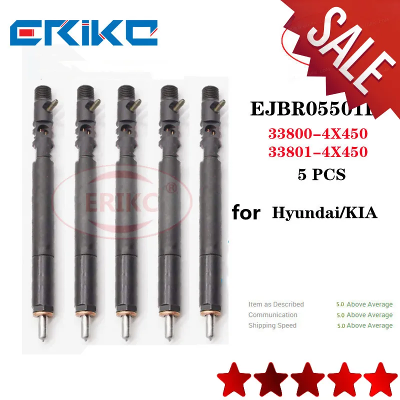 

ERIKC 5 PCS EJBR05501D Fuel Injector EJBR 055 01D OEM 33800-4X450 33801-4X450 FOR Delphi