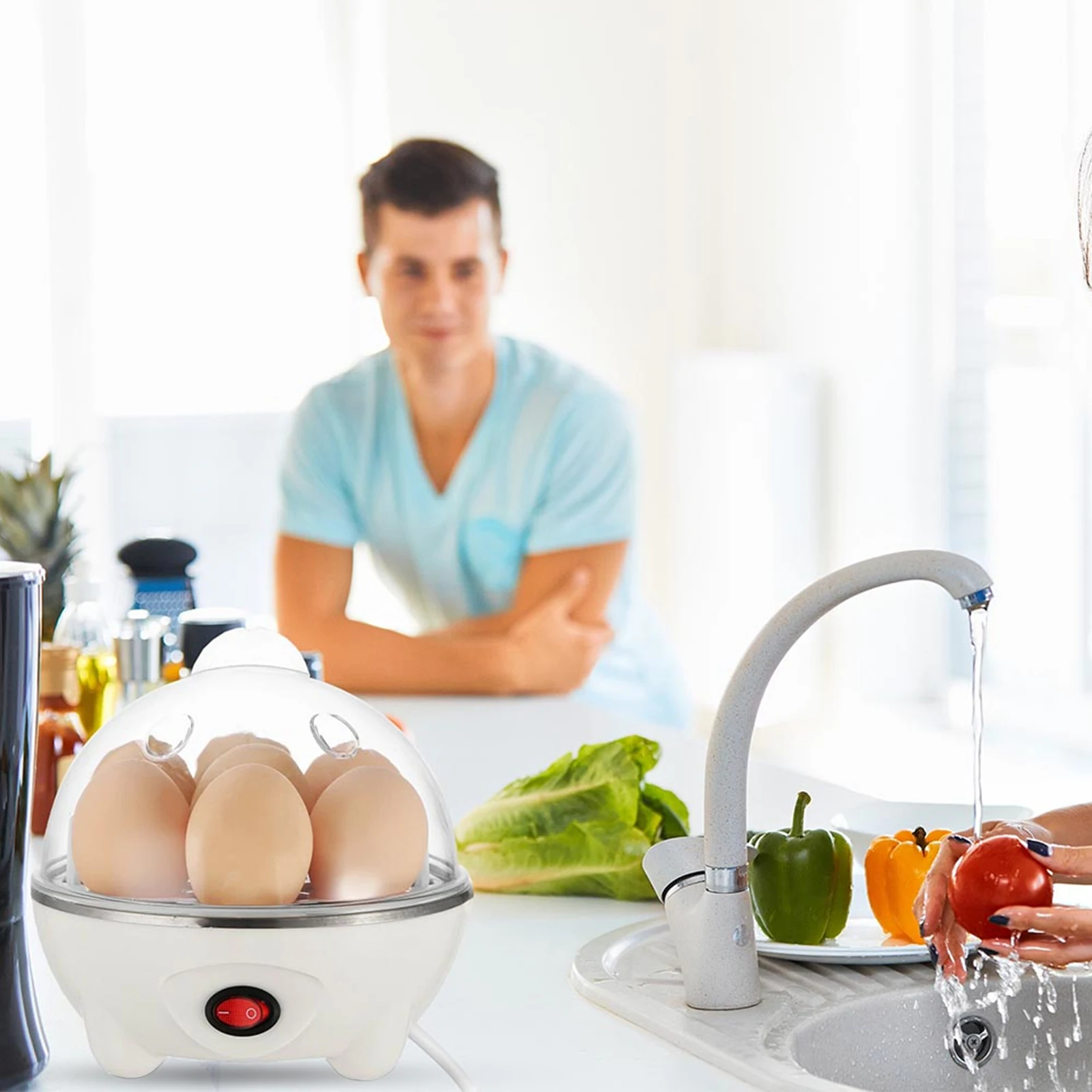 

Electric Poached Egg Cooker Cups Food Grade Plastic Lightweight Steamed Holder for Home Quick Breakfast Maker Moisture Retention