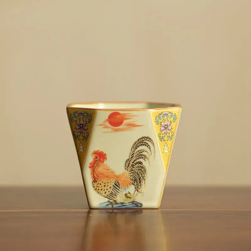 Ru Kiln Auspicious Eight Petal Lotus Master Tea Cup Jingdezhen Crackle Glaze Nurturable Kung Fu Tasting Cup Gift