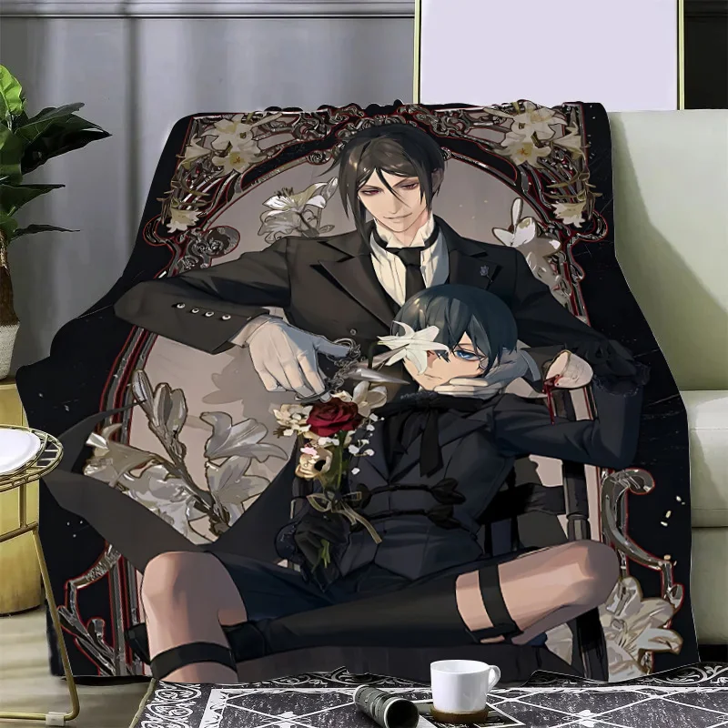 

Hot Anime B-Black Butlers Printed Blanket Picnic Blankets Warm Blanket Soft and Comfortable Blanket Home Travel Birthday Gift