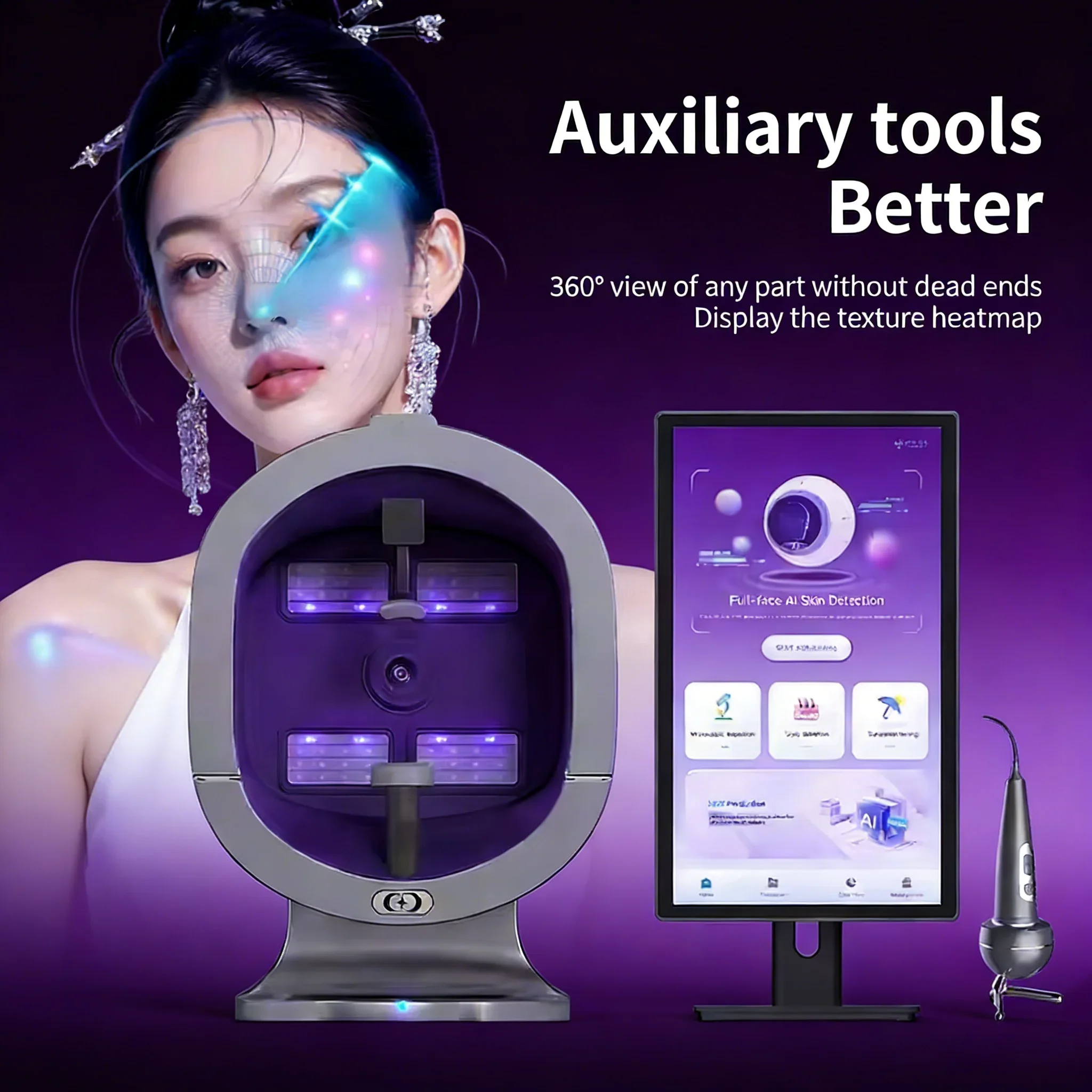 

Портативная 3D-камера для диагностики кожи Magic Mirror с английским интерфейсом, новый инструмент для анализа состояния кожи, 21,5-дюймовый дисплей