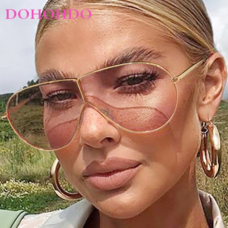 

Vintage Integrated Oversized Oval Punk Women Sunglasses Popular Brand Designer Sunglass Men Outdoor Travel Shades Female UV400