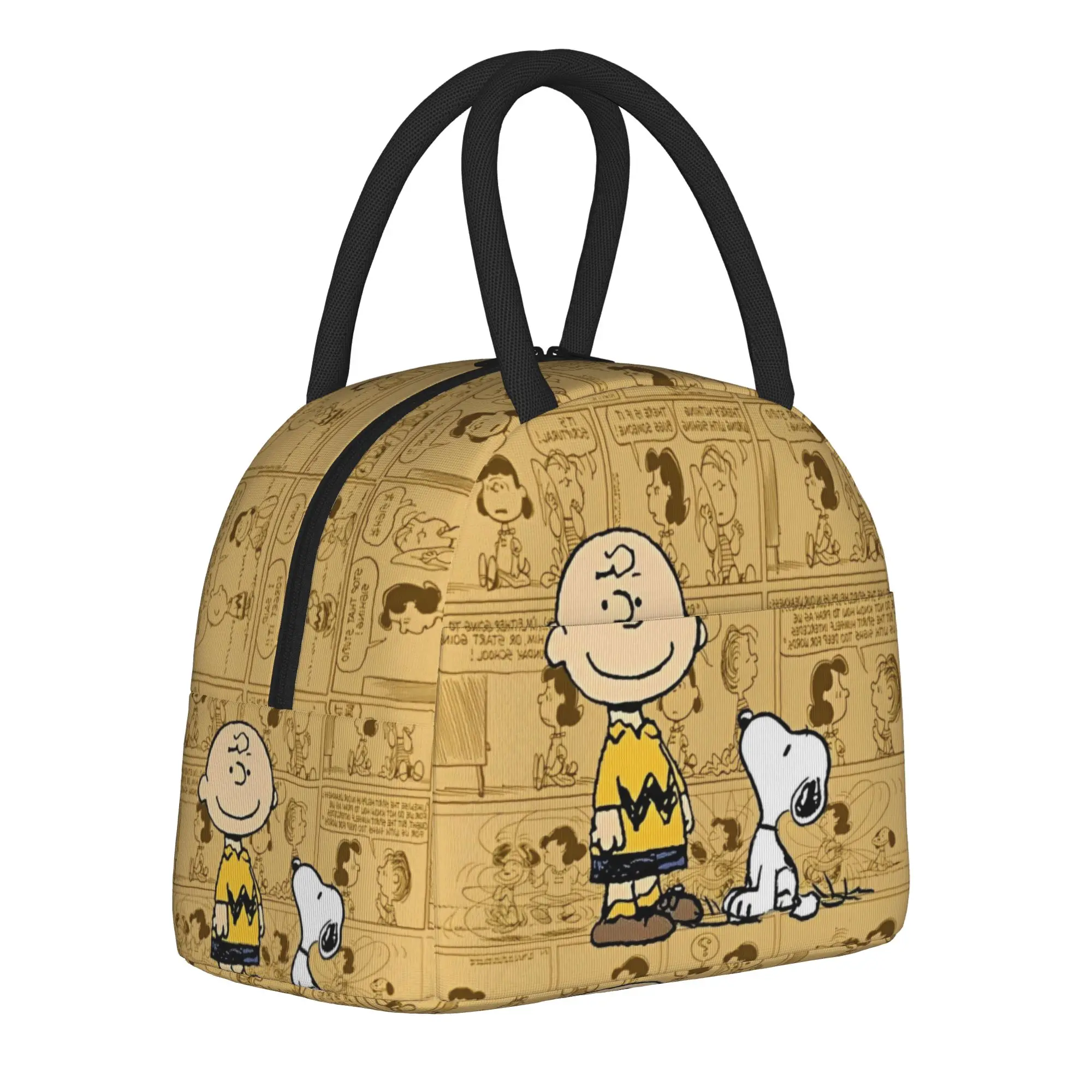 Snoopys Dog Woodstock Isolierte Lunchtaschen für Männer und Frauen, Lebensmittelbehälter, wiederverwendbare Kühlbox, Thermo-Lunchboxen für Reisen