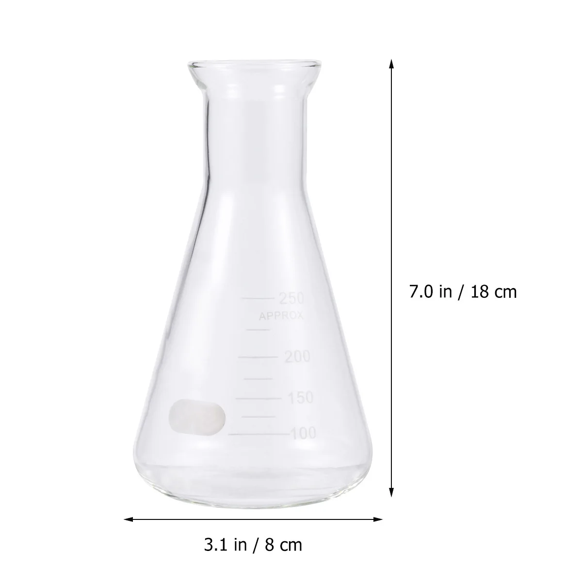 1Pcs Glass Flask Conical Flask Cork Chemistry Experiment 500Ml Wide Mouth Laboratory Glassware for Students Erlenmeyer Flasks