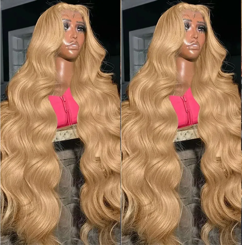 

220% Body Wave 27 # Парик из натуральных волос Honey Blonde 13x6 HD Lace Front, 32 дюйма, бразильский, 13x4, с предварительно выщипанной линией роста волос, окрашенный, с фронтальной кружевной вставкой