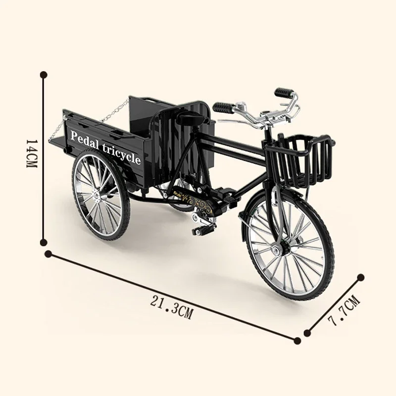 1:10 Nieuwe Mini-Legering Retro Driewielige Flatbed Fiets Metaal Diecast Klassieke Driewieler Model Speelgoed Simulatie Collectie Geschenken