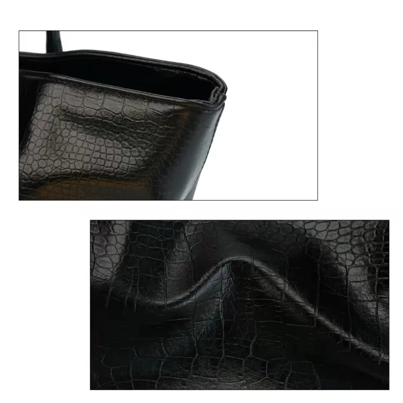 Luxuriöse Damen-Tragetasche mit Krokodilmuster, Vintage-Stil, Große Kapazität, Schulter-Handtasche, Minimalistische Pendler- und Einkaufstasche für Frauen – Detail 2