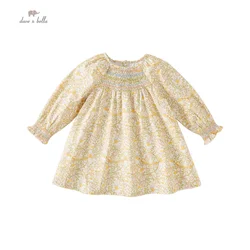 Dave Bella Girl's Dress Children's Autumn Princess Dress Floral Pure Cotton Charm Sweet Fashion Party Outdoor DB3235935