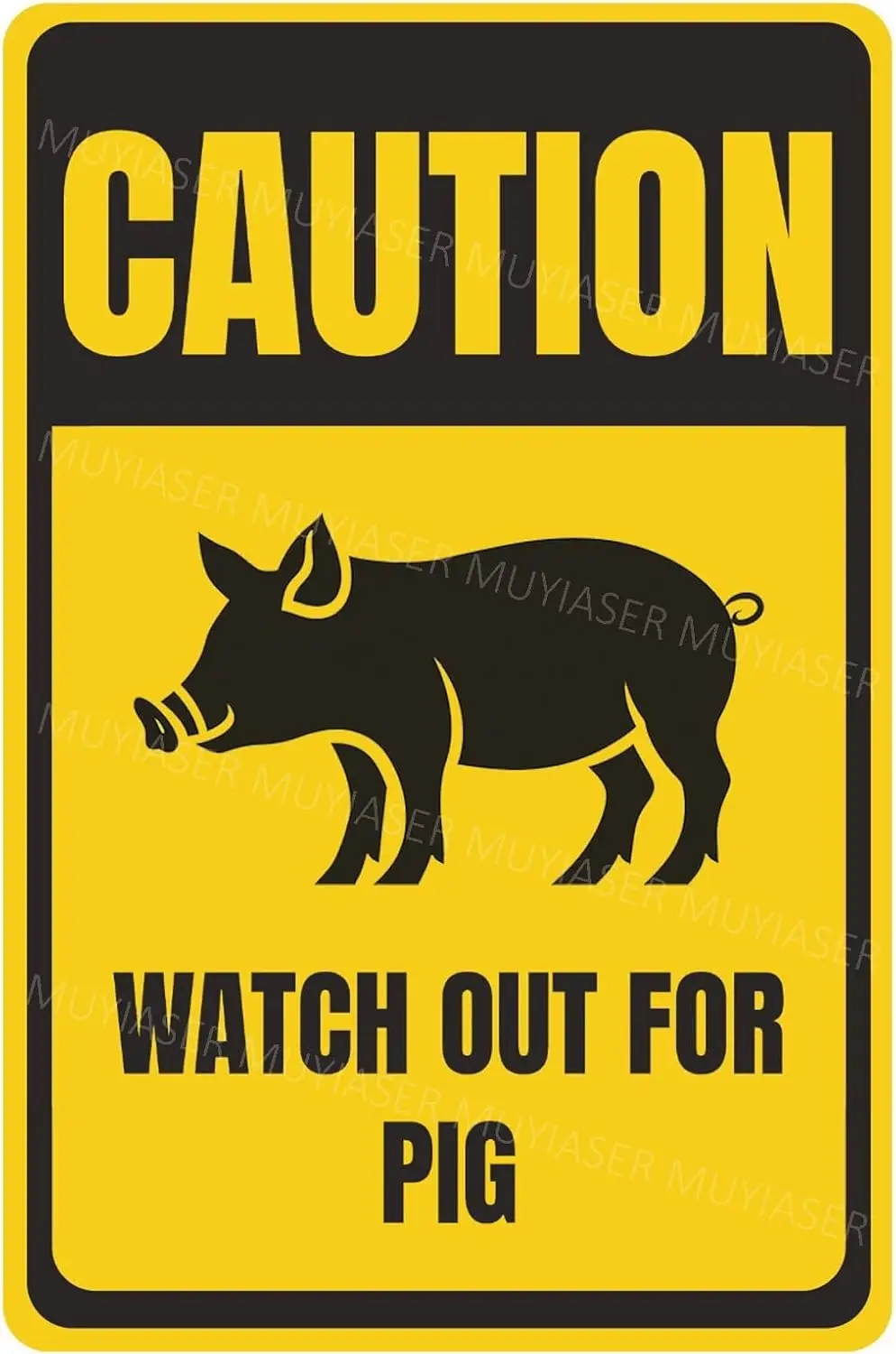 알루미늄 금속 주석 표지판, 돼지 표지판, 경고 문짝 표지판, 동물원 울타리 게이트 마당 홈