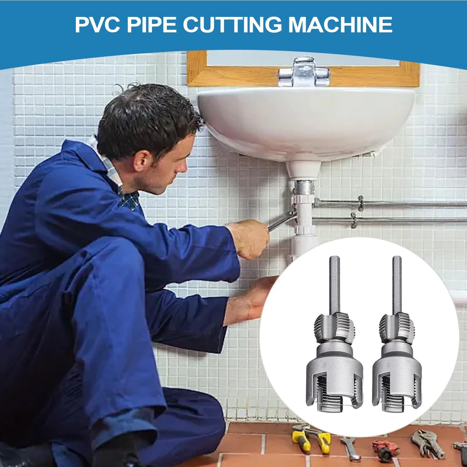 

PVC Pipe Threading Tool 3/4 Pipe Threader External Internal Cutter 1/2 & 3/4 Dies For Water Tube Electric Drill Garden Hose Home