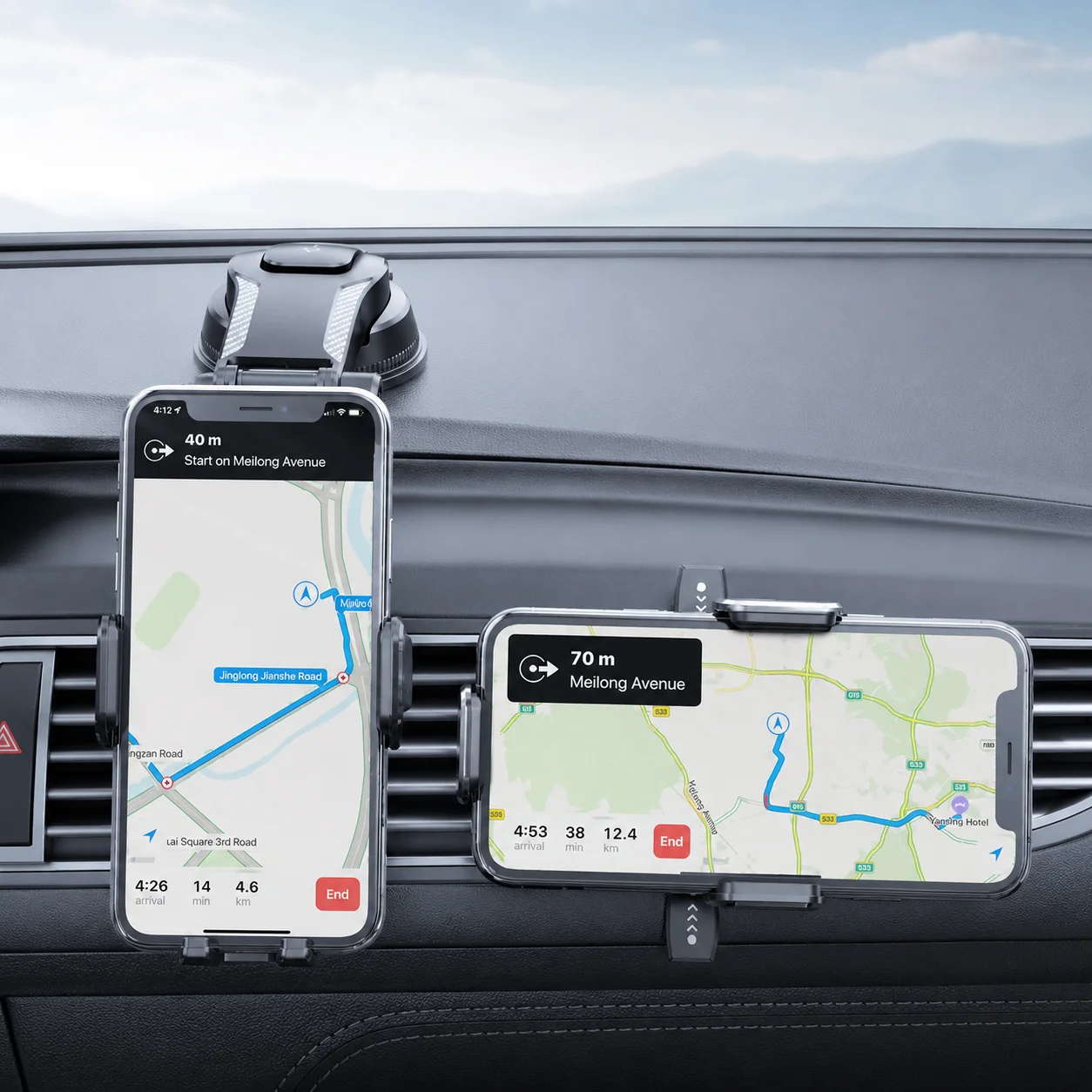 Universal Car Phone Holder Dashboard Windshield Mount 360 Degree Rotating Smartphone Stand Bracket for GPS Navigation Auto Desk