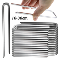 10-50PCS Landscape Staples 10-30cm Gauge Stake Galvanized Garden Staple U-Shaped Pins for Sod Anchoring Fabric Irrigation Tubing