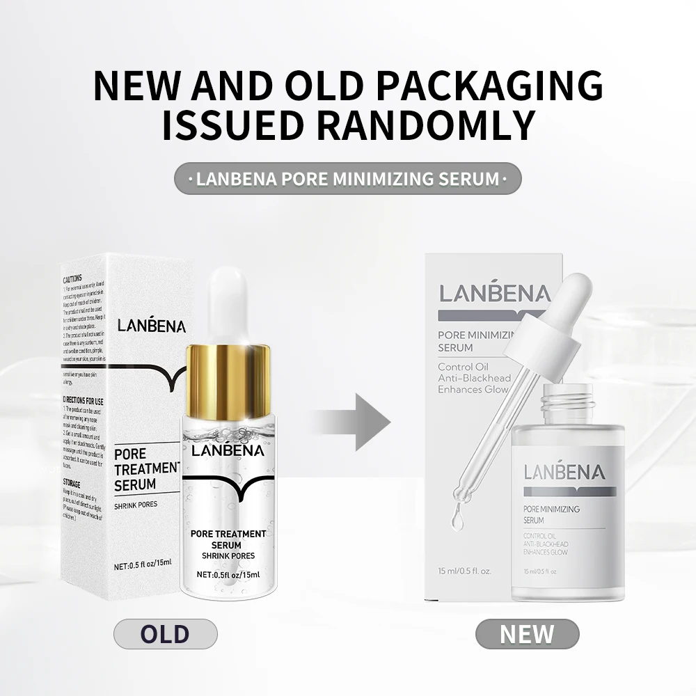 LANBENA solución para poros suero para reducir los poros tratamiento del acné removedor de la piel con espinillas de la nariz reafirmante hidratante suero facial cuidado de la piel
