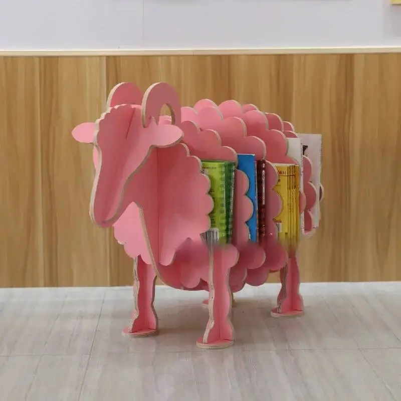 Room Ornament Children's Sheep Kindergarten Decoration Desk Animal Model Shelf furniture home Bookstore Simple School Bookshelf