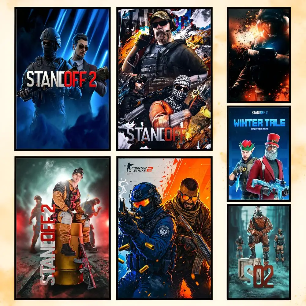 Game Tactical Shooter Standoff Poster Waterproof Self-Adhesive Wall Art Poster for Bedroom, Dorm, Cafe Decor and Gifts