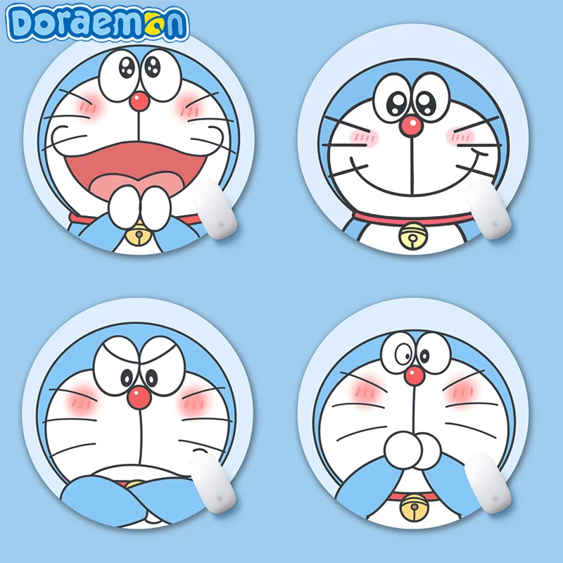 

Kawaii Doraemon Round Mouse Pads for Women Anime Laptop Accessories School Office Mousepad Cute Gaming Mouse Pad Table Mat Gifts