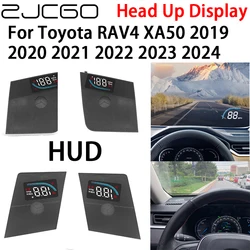 ZJCGO Car HUD Head Up Display Speedometer Projector Electronic Accessories for Toyota RAV4 XA50 2019 2020 2021 2022 2023 2024