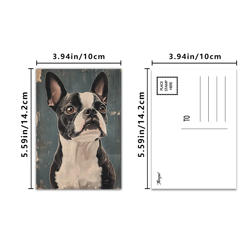 32pcs Vintage Art Postcards, Cartoon Dog Theme, Indoor Bedroom Decor,Cards, Wall Stickers, Message Cards, Greeting Cards, Poster