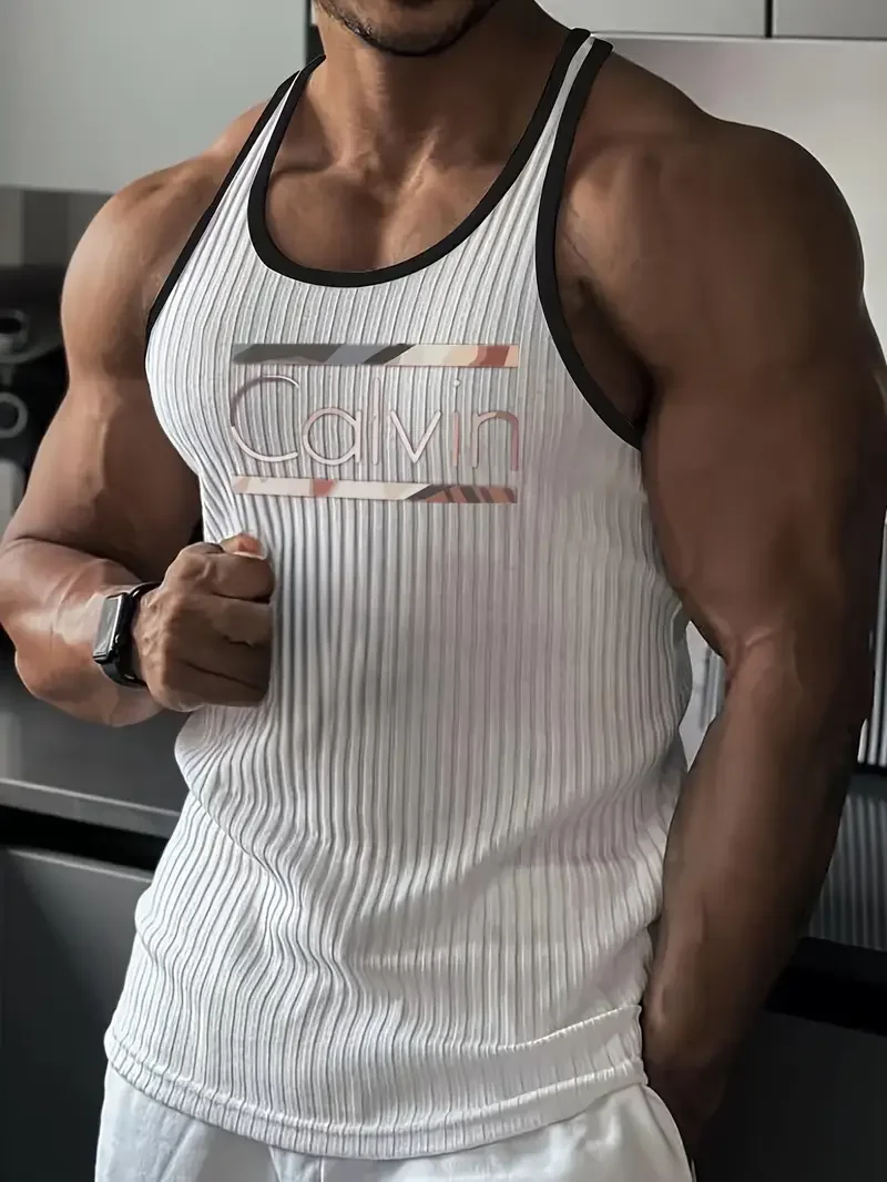 

Men's Sleeveless Muscle Training Vest with Racing-Back Design, Suitable for Gym Training and Fitness Workouts - Casual Street St
