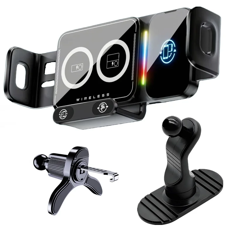Universelle Auto-Handyhalterung mit Kabelloser Ladefunktion 360° ° Drehbare Halterung für Samsung Galaxy Fold 6 5 4 3 Z Flip S25 S24 iPhone 17 16
