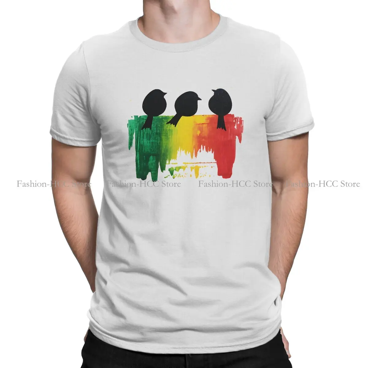 

Rasta Design Polyester TShirts Three Little Birds Personalize Homme T Shirt Hipster Tops