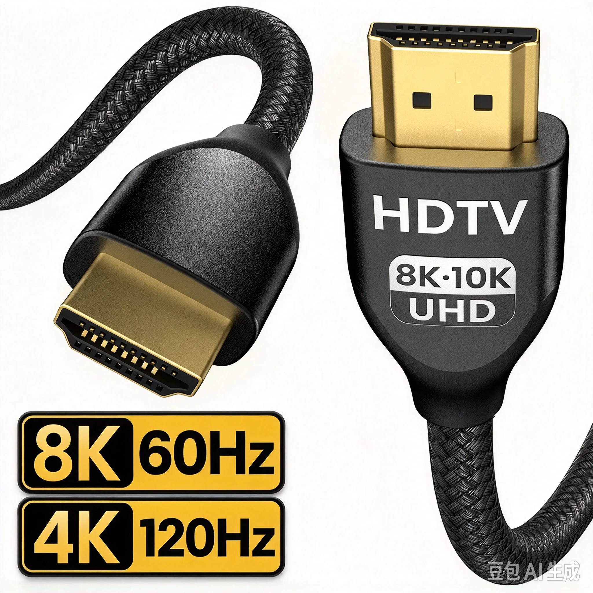 8K HDMI 2.1 Cable 48Gbps Ultra High Speed 8K@60Hz 4K@120Hz Dynamic HDR eARC Dolby Atmos VRR HDCP2.3 for PS5 Xbox TV Projector