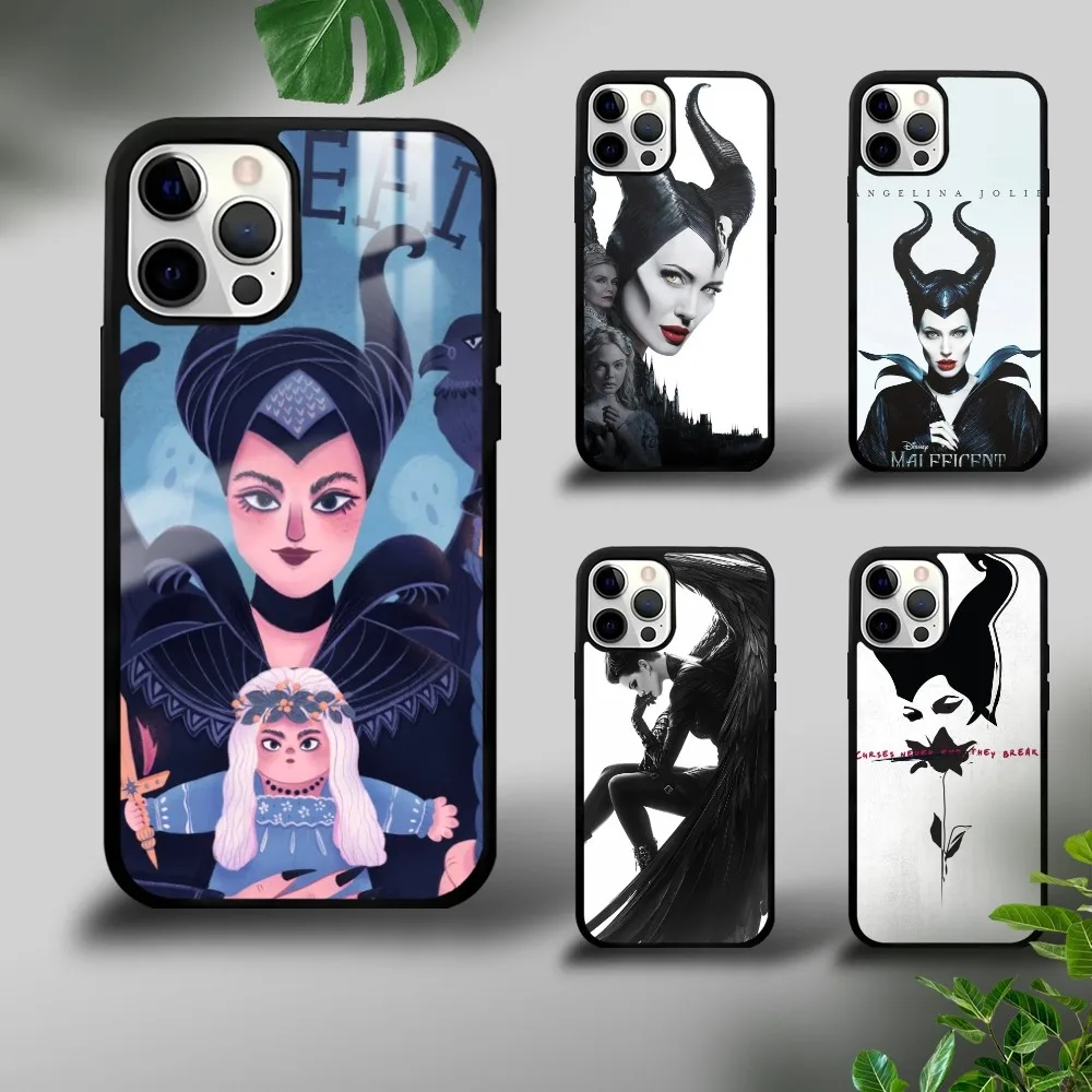 

MINISO Cute Maleficent Phone Case For iPhone 16 15 14 13 12 11 Pro Xs Max Mini Plus Celulares Hard Funda