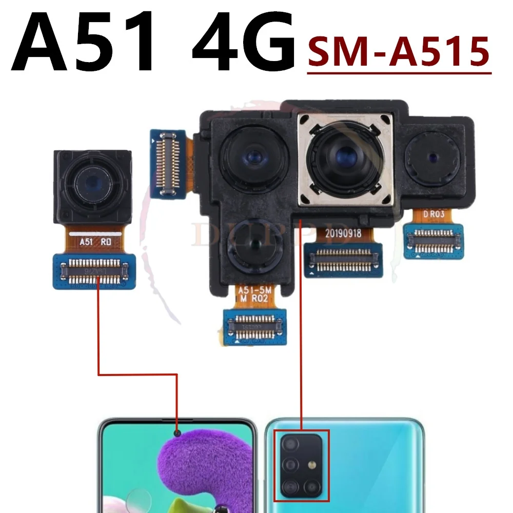 Rear Front Camera For Samsung Galaxy A51 A71 4G Selfie Facing Backside Frontal Back Camera Module Flex Spare Part